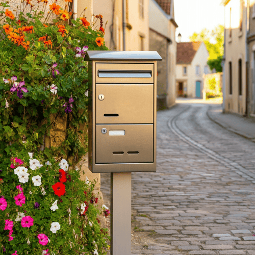 European Mailboxes with deliveringparcel