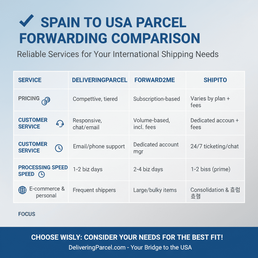 shipping from spain to usa through deliveringparcel