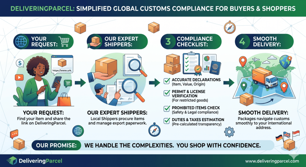 custom and compliance by parcel forwarder and reshipper