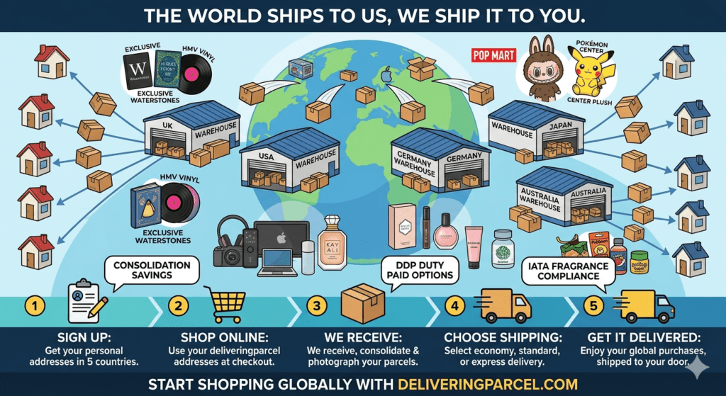 shop anywhere ship everywhere with deliveringparcel forwarder and reshipper service 